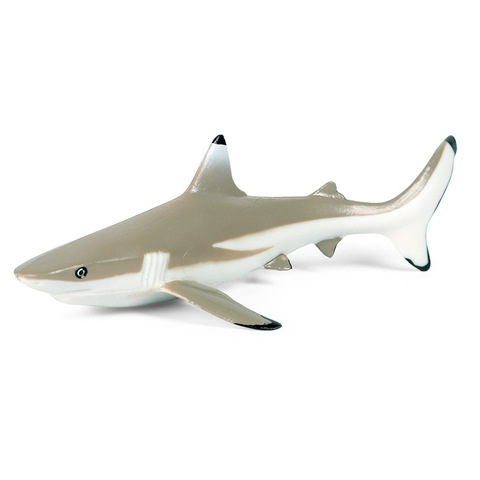 大白鲨动物手办玩具仿真海洋摆件鲨鱼塑胶鲨黑静态儿童模型鳍实心