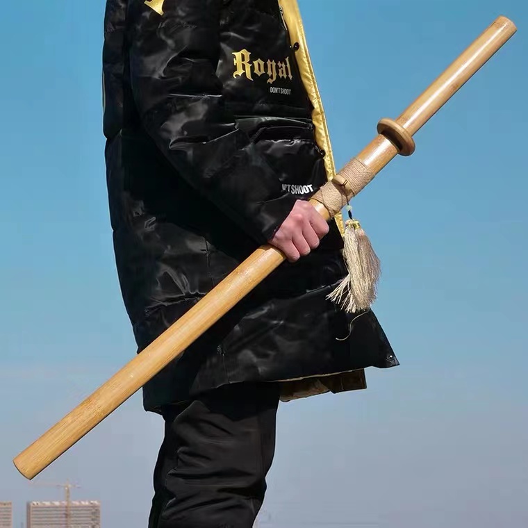 日本武士刃剑道居合道拔刀剑练习对练道具居合刀实木带鞘竹刀木刀