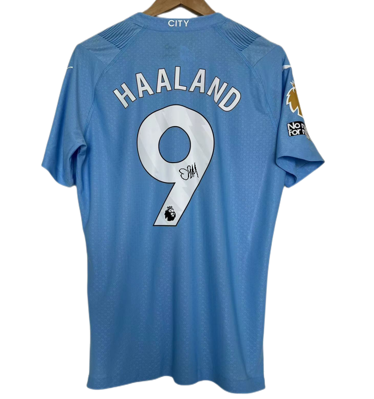 23-24赛季哈兰德9号签名球衣 短袖英超明星印签球员版足球服