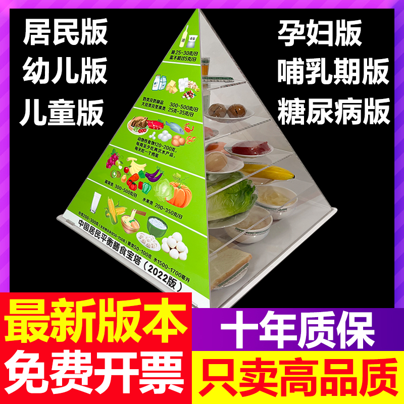 2022新版膳食宝塔模型中国居民平衡金字塔营养指导仿真食物交换份