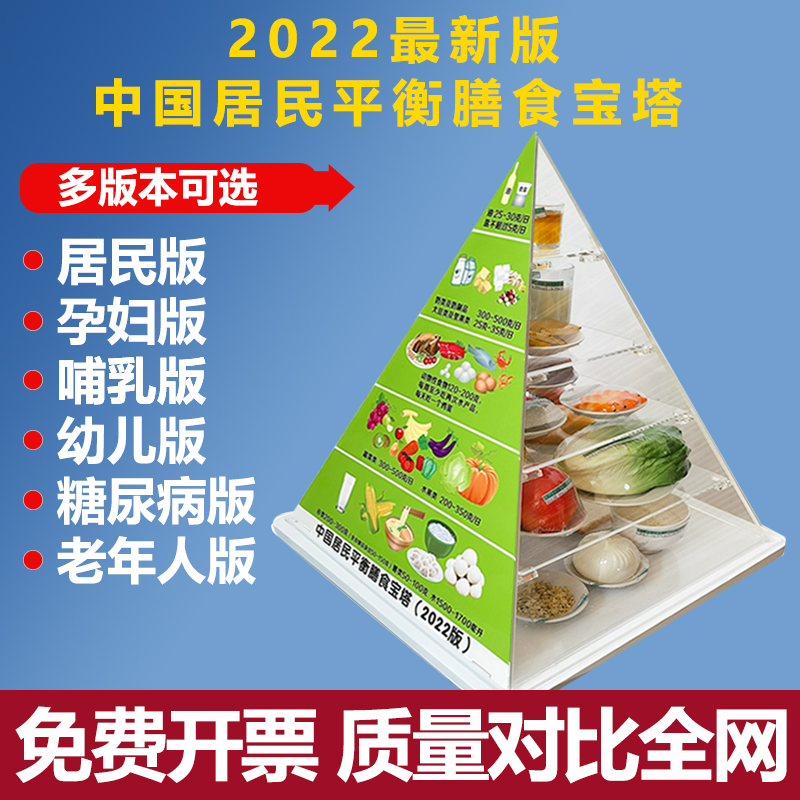 2022中国居民平衡营养指导膳食宝塔模型仿真食物金字塔交换份模型