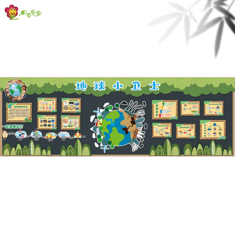 小学幼儿园学校世界地球日主题墙环创布置保护环境黑板报装饰贴画