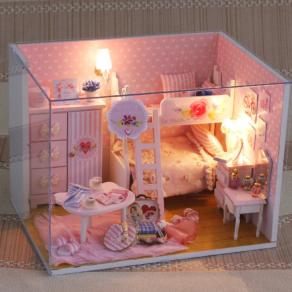 模型屋diy小屋手工制作迷你公主房间小房子拼装娃娃屋生日礼物女