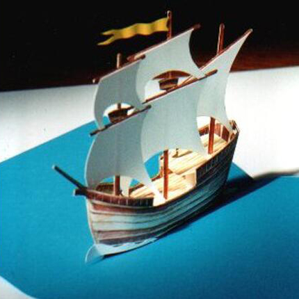 儿童手工折纸DIY拼装立体3D纸质模型航模船模迷你小船小帆船制作