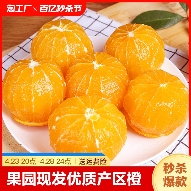 湖南麻阳脐橙高甜无渣果园现发优质产区橙子 带箱9斤大果