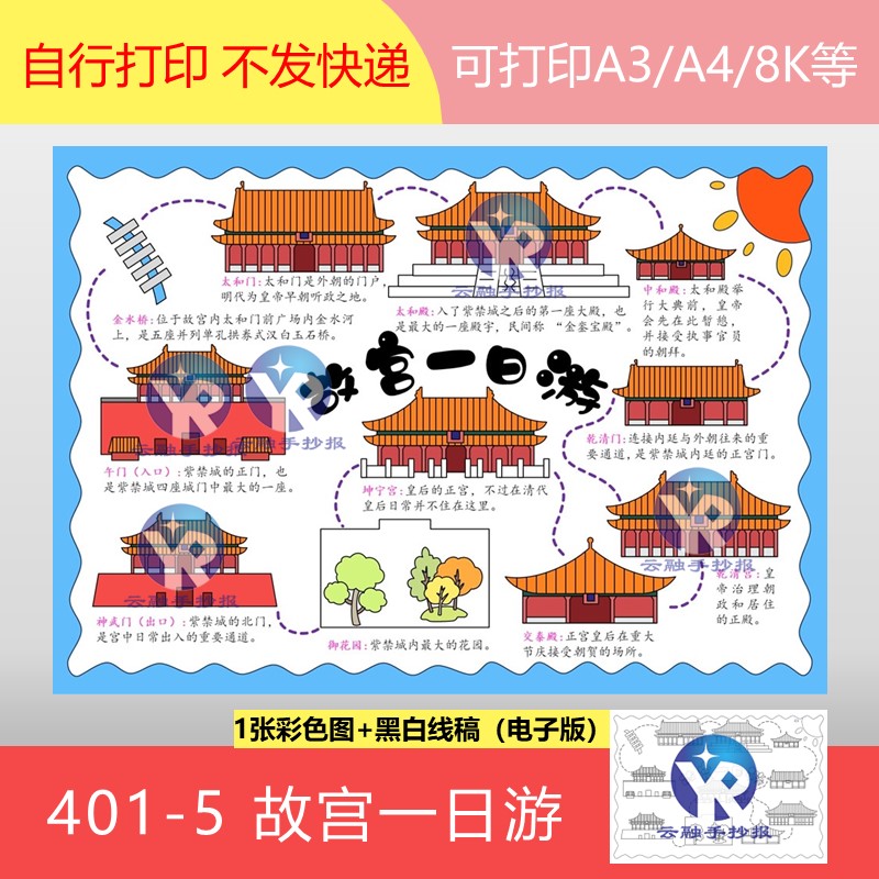 401-5导北京旅行旅游记故宫一日游中国世界文化遗产手抄报电子版