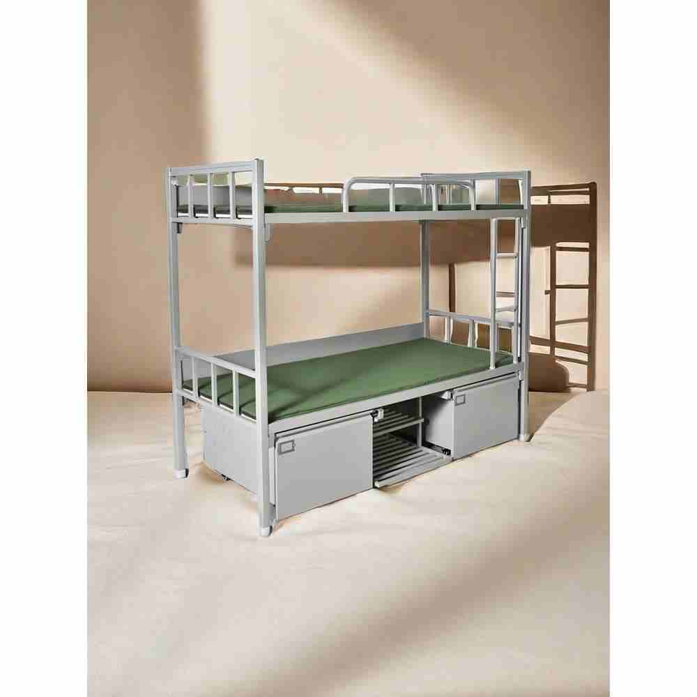 14制式上下铺钢制铁架床高低双层单人床折叠桌椅内务柜组合床厂家