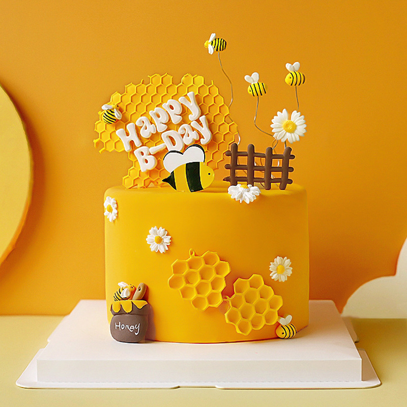 夏日新品 卡通可爱多连蜜蜂蜂巢 diy巧克力黏土装饰蛋糕烘焙工具