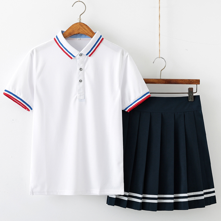 学生校服套装中学生学院风毕业照服装夏季班服韩国短袖T恤jk制服