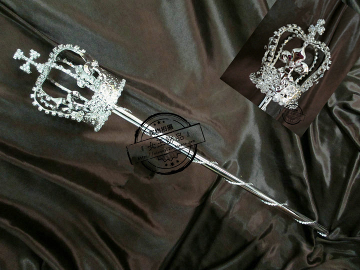 『女王饰品』国王女王复古水晶球选美权杖手杖魔仙选美权杖魔法棒