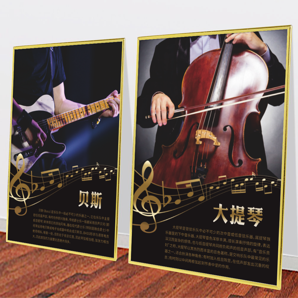 乐器分类西洋民族海报挂图各种名乐器种类装饰画中国挂油画布挂画