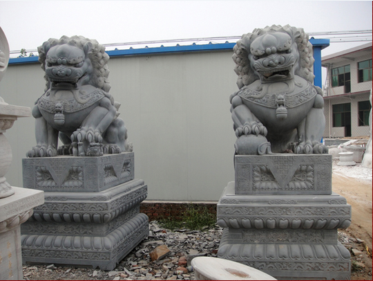 广州汉白玉狮子 大理石大象 石头青石石狮大象，石雕刻墓地小狮子