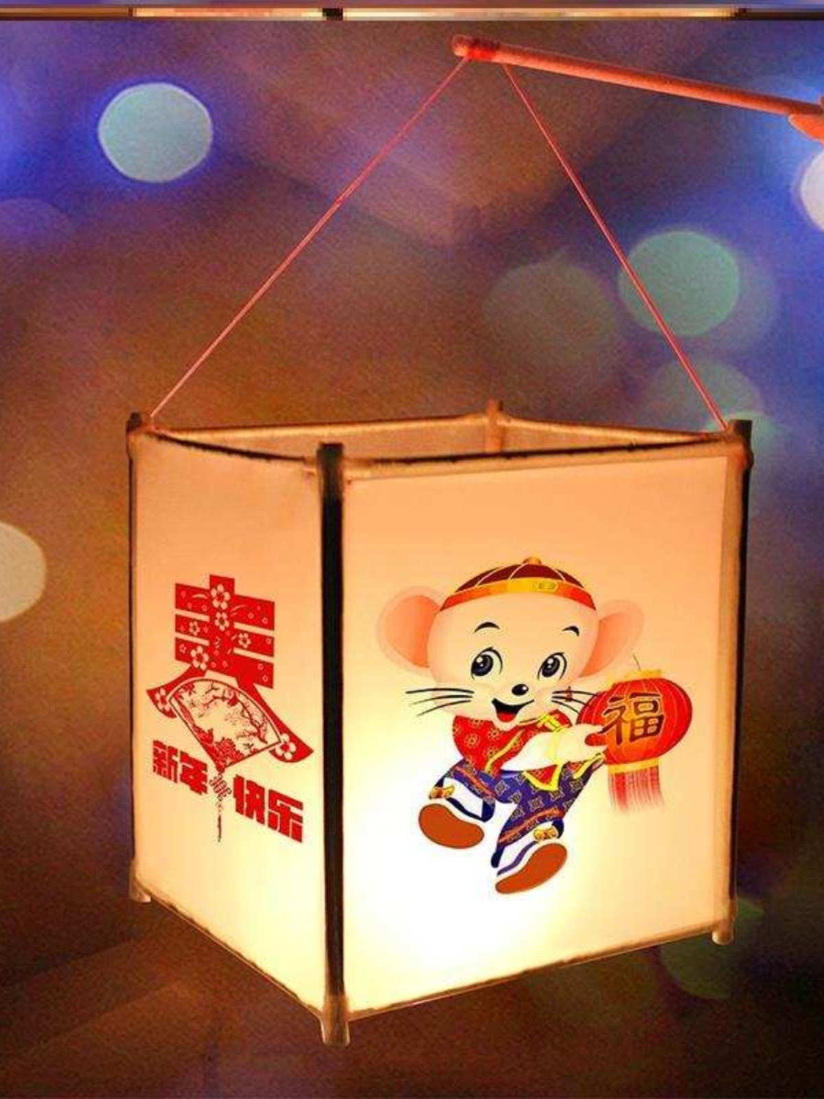 一次性筷子手工制作灯笼材料包自制做灯笼的手工材料纸简单年宵花