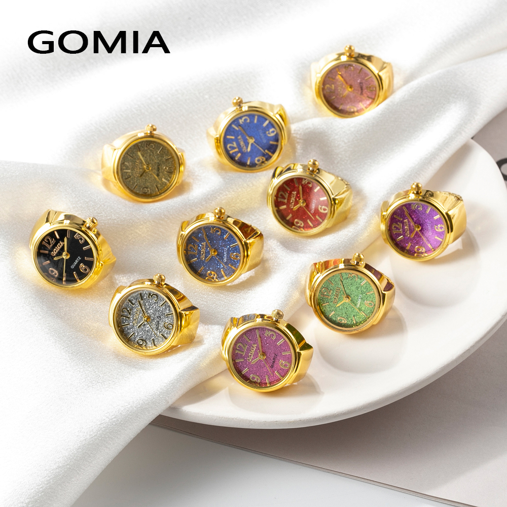 GOMIA品牌戒指表女新款平板指环表男学生手表真表可看时间包邮