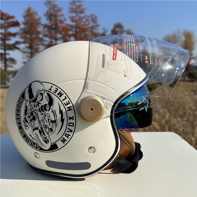 MAVO证X国标CC3C612认A类摩新托车电动车头盔冬季全包四分之三盔