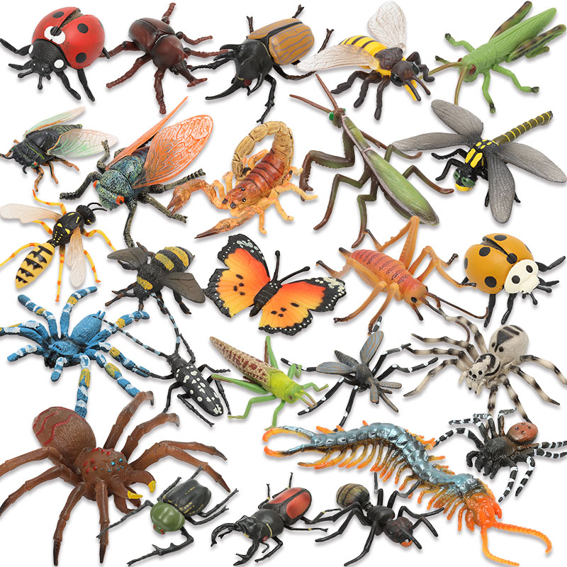 昆虫模型儿童仿真动物玩具蝴蝶蜜蜂蜘蛛蚱蜢螳螂瓢虫蜻蜓蟋蟀蝎子