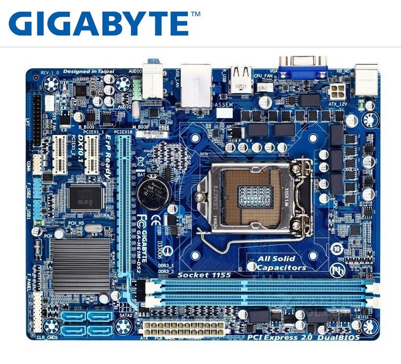gigabyte GA-H61M-DS2 original mainboard LGA 1155 DDR3 H61M-D