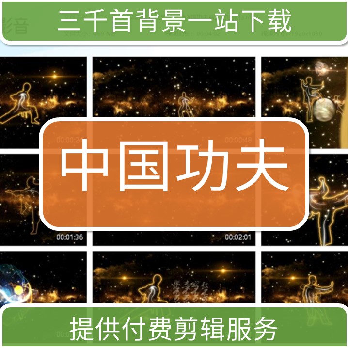 1374中国文化高清LED视频屠洪刚中国功夫演出背景素材