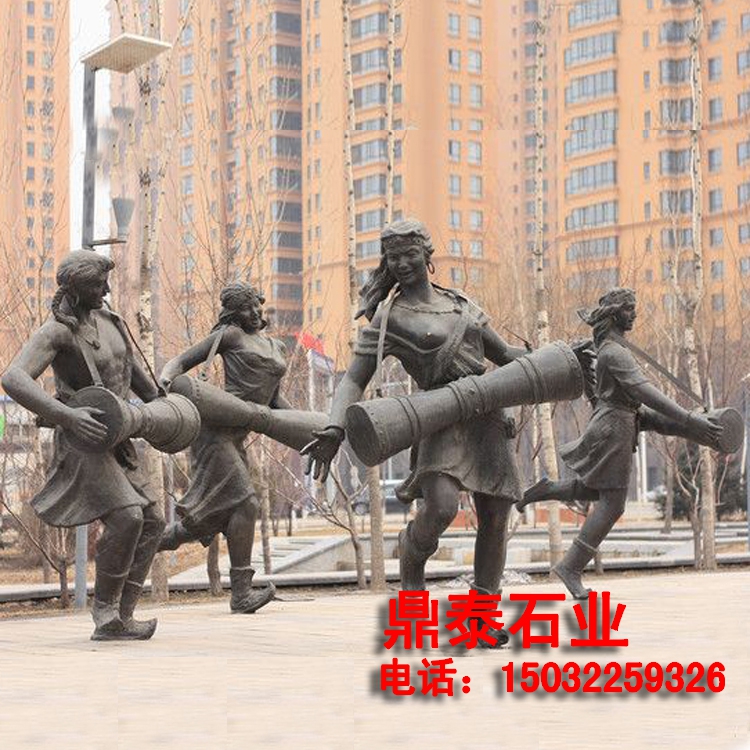玻璃钢仿铜情侣载歌载舞人物雕塑古代少数民族雕塑广场公园摆件