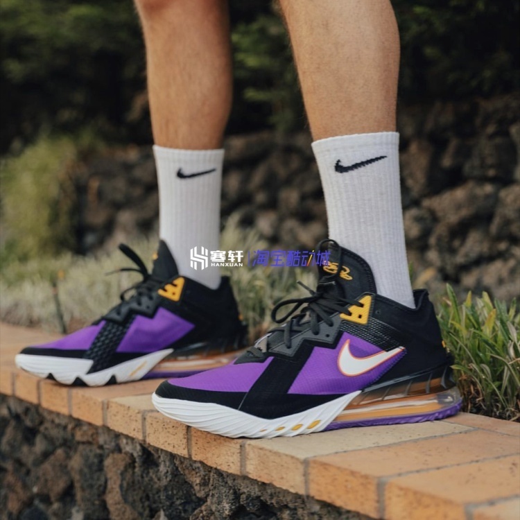 Nike LeBron 18 Low 詹姆斯LBJ低帮紫金湖人篮球鞋CV7564-003-300