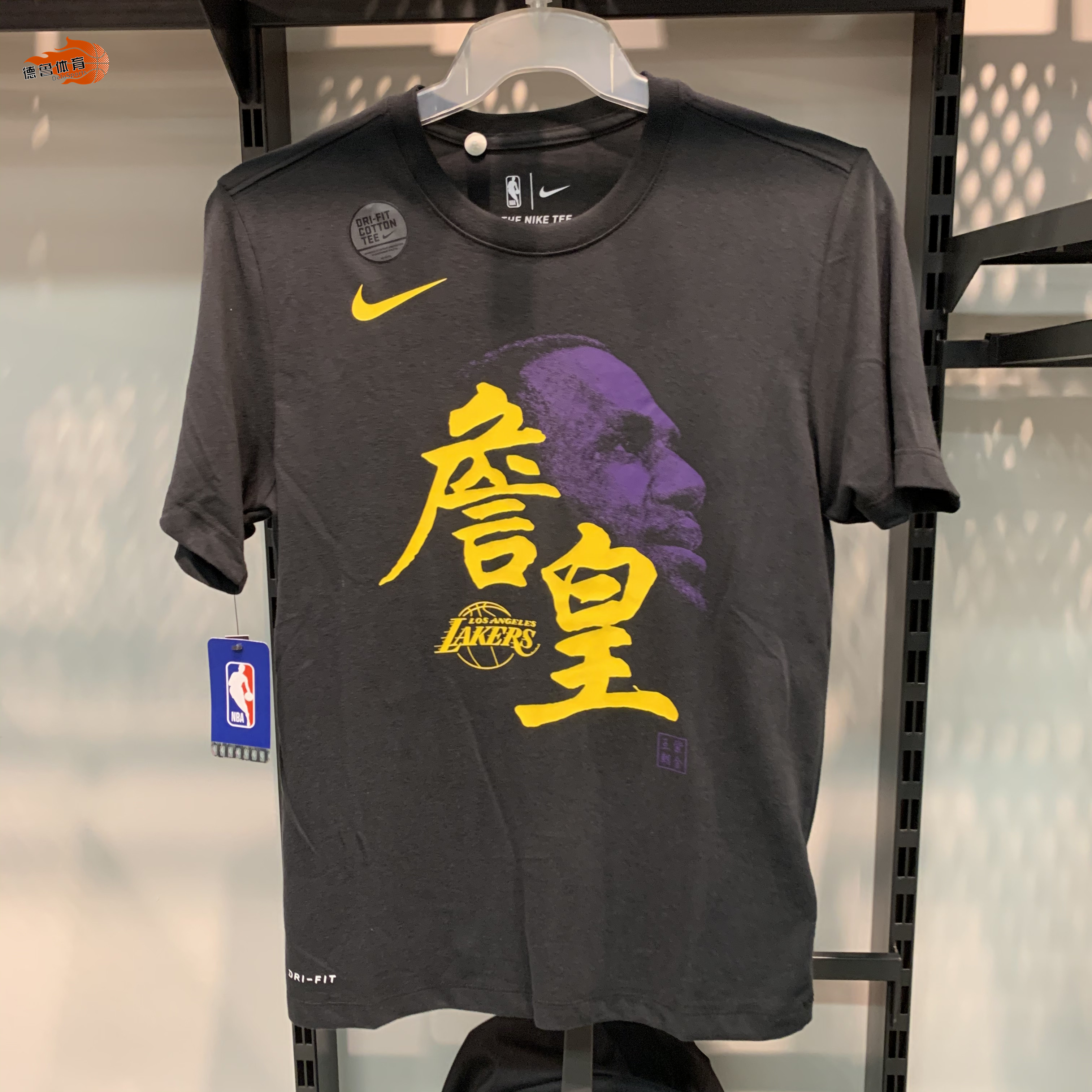 Nike/耐克 男子詹姆斯紫金湖人 圆领速干篮球运动短袖 CU2923-010
