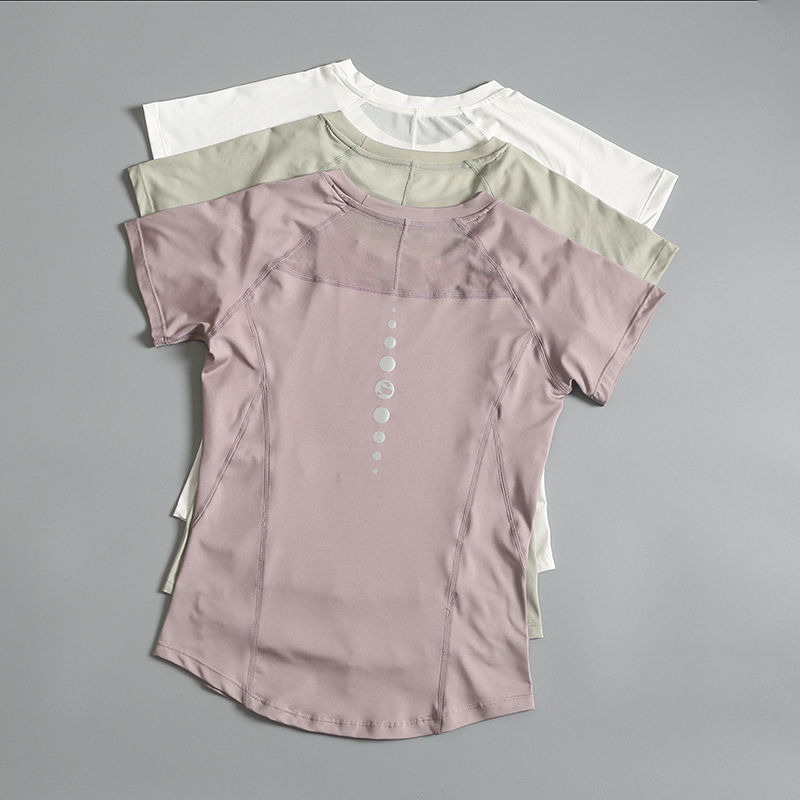 运动t恤女2024年夏季新款瑜伽健身跑步服女士短袖透气宽松速干衣