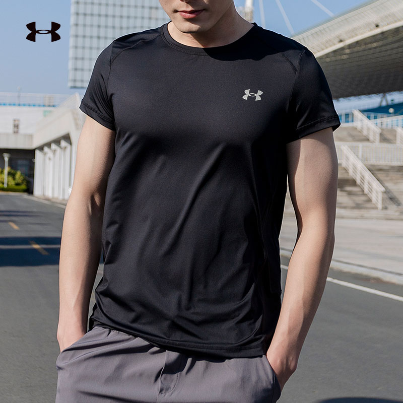 UA安德玛T恤男士速干衣夏季跑步运动服健身训练上衣圆领半袖短袖