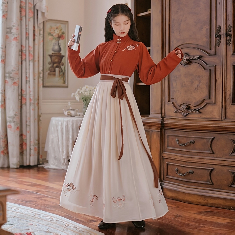 古装女汉服秋冬季改良日常中国风现代唐制仙气汉元素民国风连衣裙