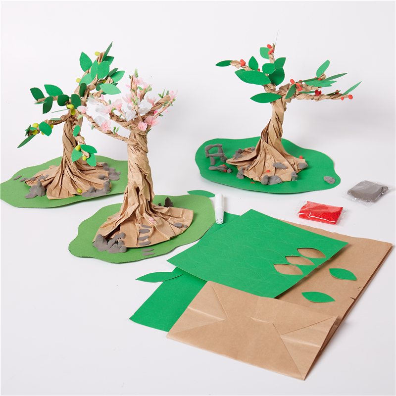 创意春天手工DIY硕果累累大树制作幼儿园植树节美术绘画材料包