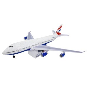 满68包邮英国飞机波音747-400客机民用飞机3D纸模型diy纸质说明