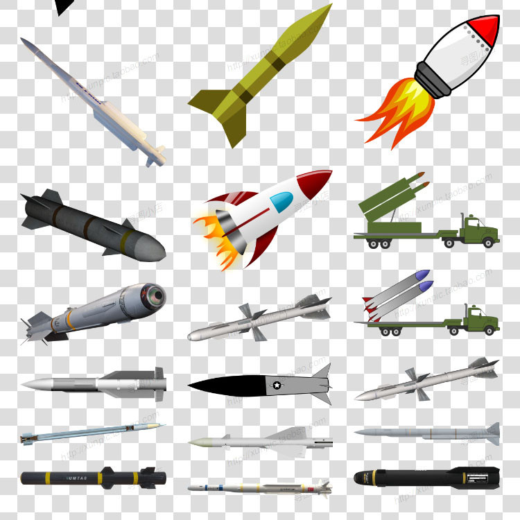 卡通火箭导弹发射车东风导弹图片 免扣素材 火箭简笔画 火箭军 导