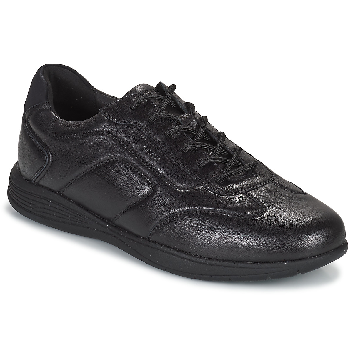 Geox健乐士男运动鞋子黑色皮低帮板鞋球鞋春夏24年新款意大利品牌