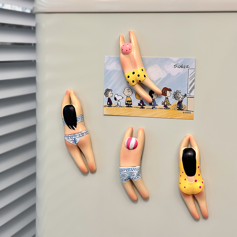 可爱日子 个性创意游泳男孩女孩冰箱贴 卡通欧式搞怪3D立体磁性贴