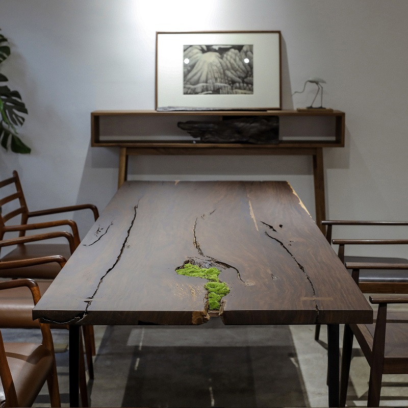野木1978不补系列青苔入境茶桌侘寂禅意新中式现代茶台大板桌孤品