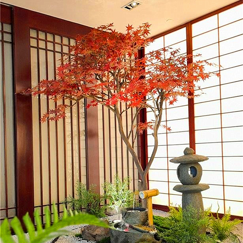 仿真红枫树假树绿枫鸡爪槭日式庭院枯山水造景橱窗室内树落地装饰