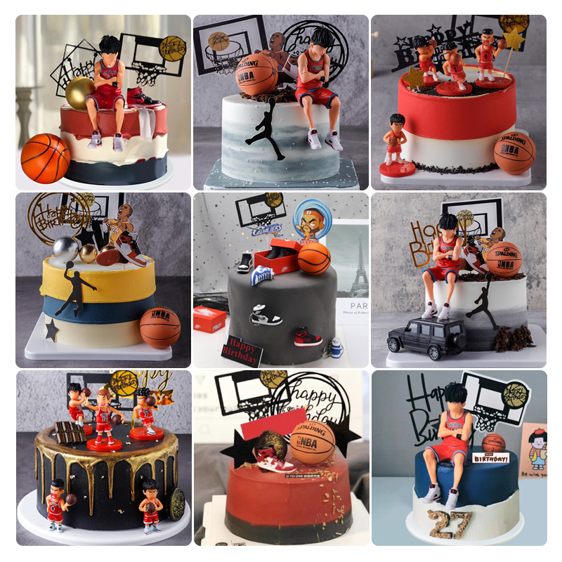 八寸十寸网红创意篮球小子仿真蛋糕模型卡通动漫男孩生日礼物定制