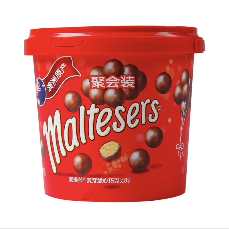 加拿大进口玛氏麦提莎maltesers麦丽素脆夹心巧克力球桶装465g