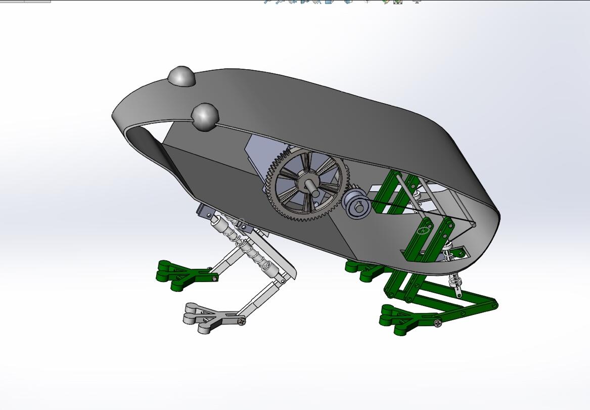 J1509-仿生青蛙跳跃三维SW模型solidworks图纸3D建模创新机械设计
