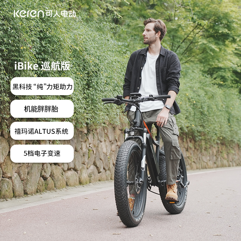 iBike巡航版新款国产正版纯力矩助力智慧脚踏自行车成人复古越野