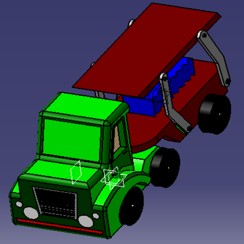 玩具货车运输汽车长头卡车Catia含参三维几何数模型3D打印素材stp