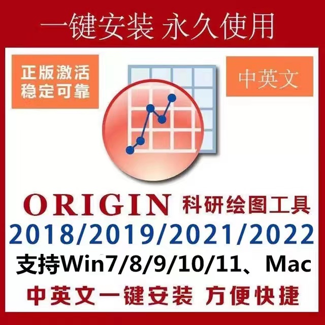 origin科研绘图数据分析中英文版送教程支持win/苹果mac远程安装