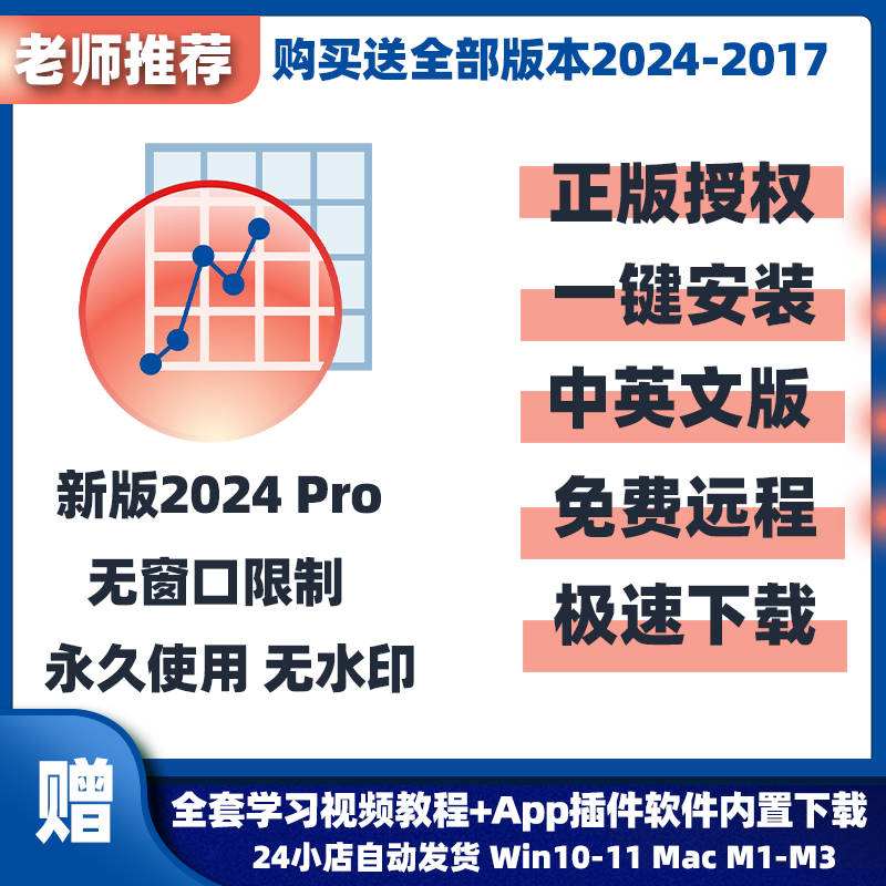 origin软件2024包安装pro中英文版远程 originpro Win Mac M1 M2