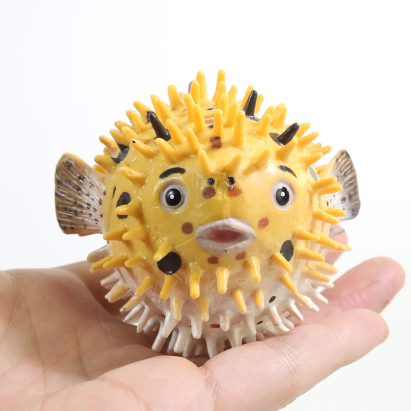 仿真可爱河豚刺豚玩具儿童实心海洋动物海底鱼类认知鱼缸造景摆件