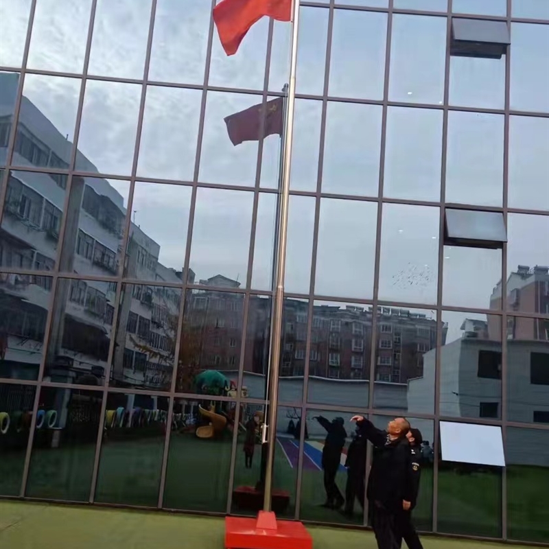 黑龙江幼儿园旗杆6米不锈钢移动旗杆8活动升旗台底座伸缩分节学校
