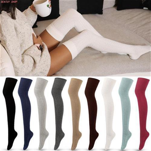 Winter Socks Thermal Stocking Knee Thigh High Women&