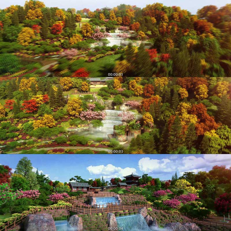 生态环境城市公园园林景观植物树林3D动画三维漫游宣传片视频素材